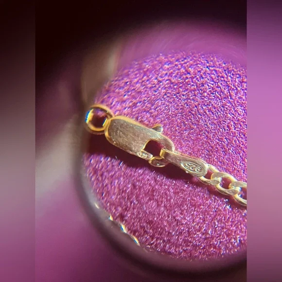 14k Gold vermeil 925 curb chain - Picture 3 of 6